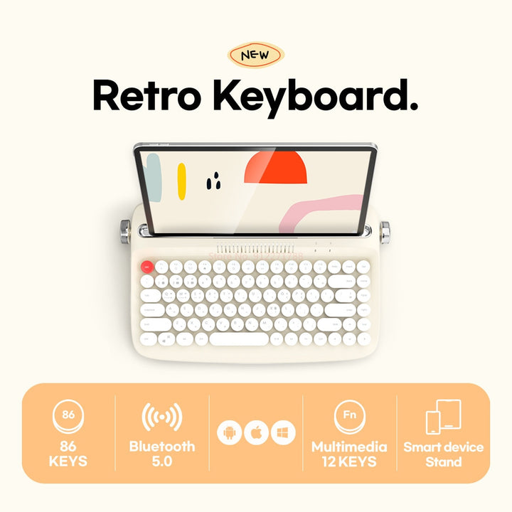 Retro Bluetooth Wireless Typewriter Keyboard